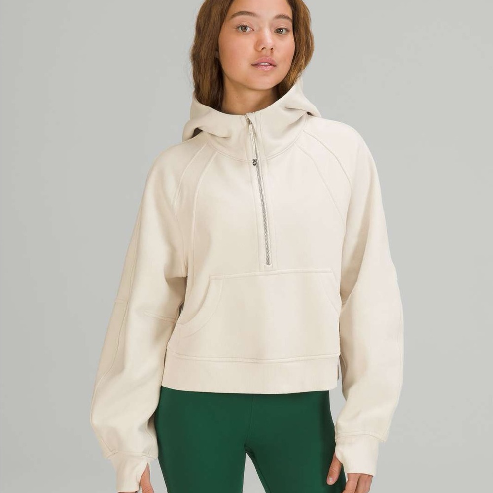 Lululemon Scuba Oversized Half-Zip Hoodie White Opal